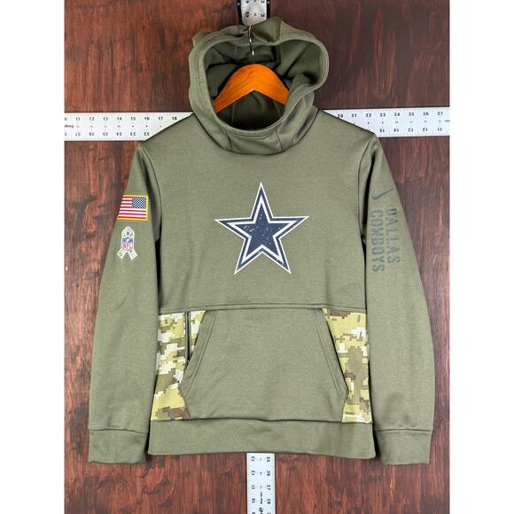 Nike Dallas Cowboys Salute To Service‎ Thermafit 2022 Green Camo Kids Medium EUC - Picture 2 of 11